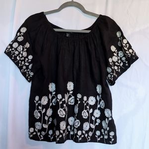 Saks Fifth Ave Linen Top L